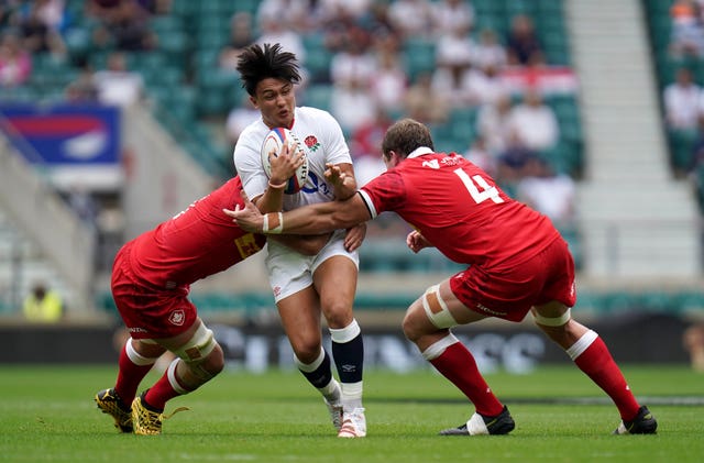 Marcus Smith (centre) was withdrawn against Canada after his call-up