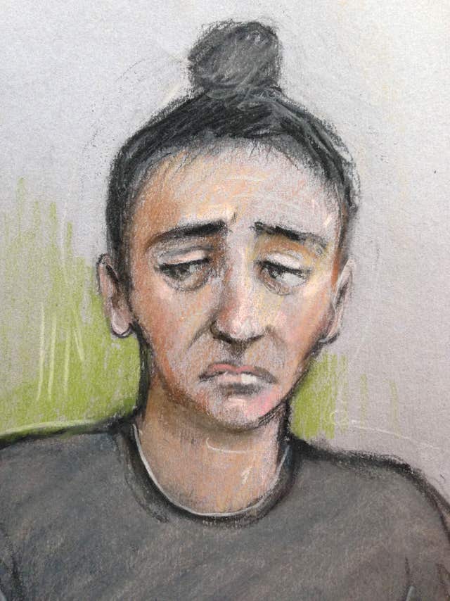 Court artist sketch of Sabrina Kouider (Elizabeth Cook/PA)