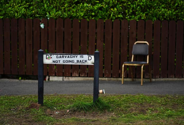 A road sign at the Garvaghy Road
