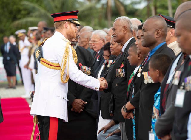 The Duke of Sussex meets with Fijian war veterans 