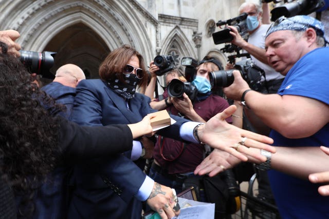Actor Johnny Depp at the High Court in London