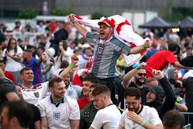 Fans watching Ukraine v England