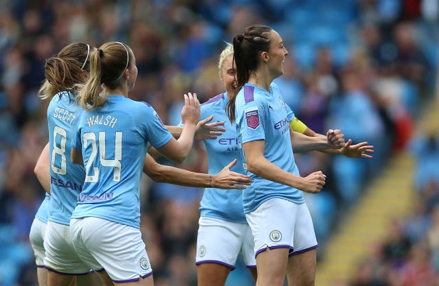 Caroline Weir (right) scored the only goal of the game