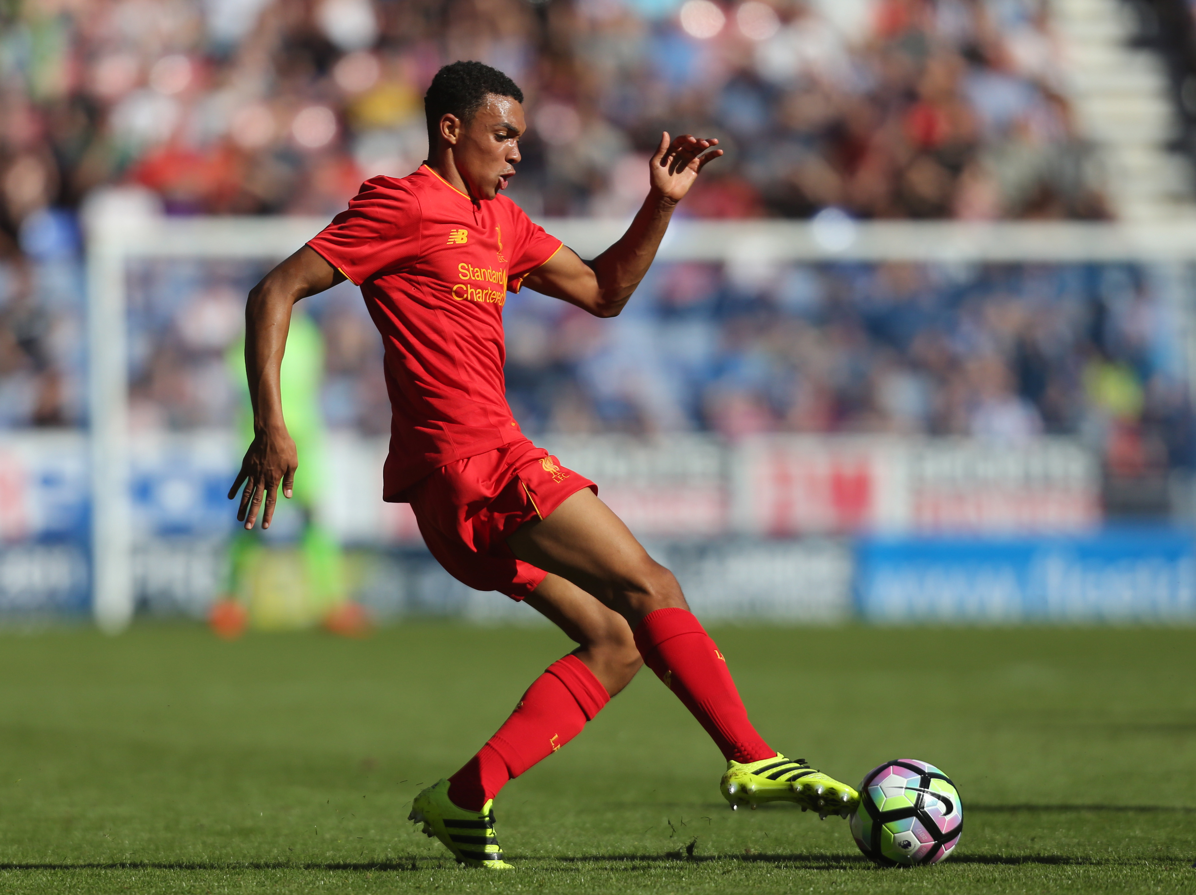 Liverpool’s Trent Alexander-Arnold during the pre-season friendly match at the DW Stadium, Wigan
