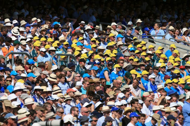 Fans watch the action at the Kia Oval