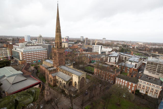 The view from atop Coventry Cathedral