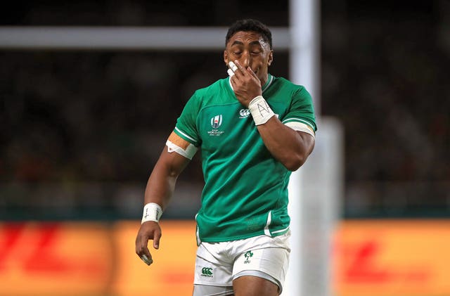 Bundee Aki was shown a red card against Samoa.