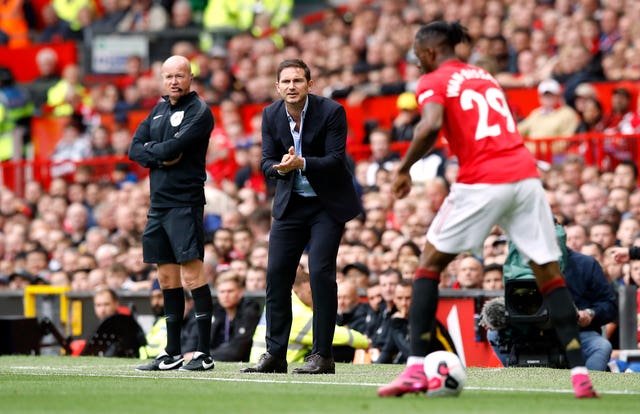 Chelsea manager Frank Lampard on the touchline 