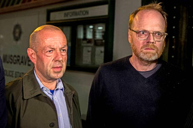 Barry McCaffrey (left) and Trevor Birney after they were arrested