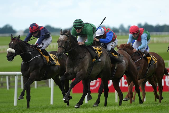 Slieve Binnian (centre) on the way to Curragh victory