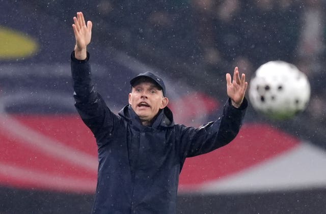 England manager Thomas Tuchel on the touchline at Wembley