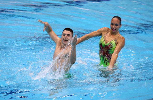 Men have been eligible to compete in artistic swimming at to compete at the FINA World Aquatics Championships since 2015 (John Walton/PA)