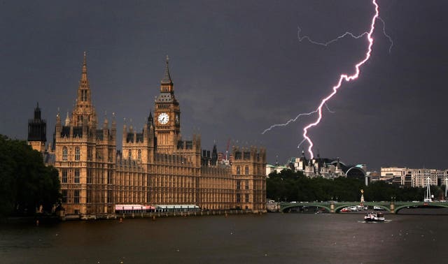 Lightning above the Houses of Parliament