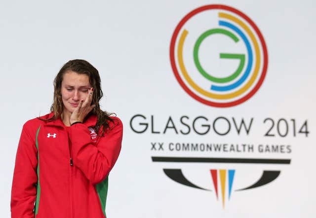 Jazz Carlin on top of the podium at the 2014 Commonwealths