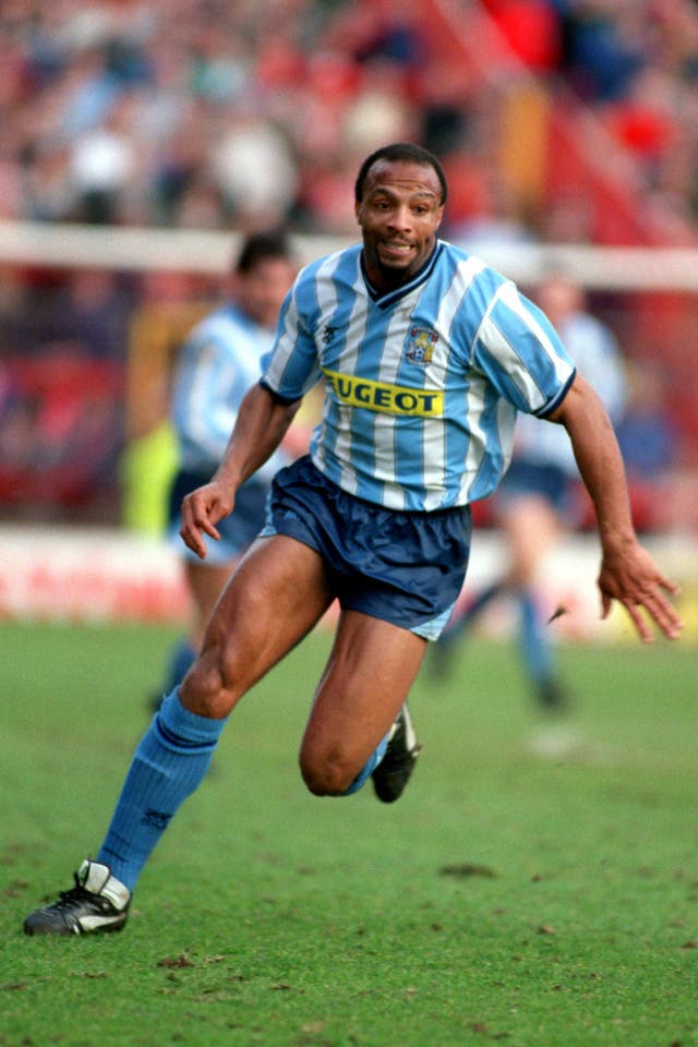 In 1984 Regis moved to Coventry where he showed he had lost none of his lightning pace