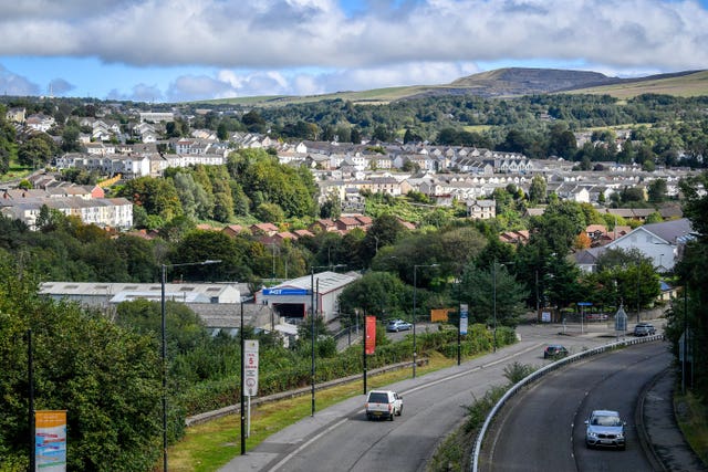 Merthyr Tydfil will be one of four areas to go into local lockdown at 6pm on Tuesday (Ben Birchall/PA)