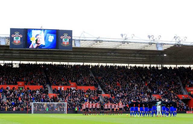 Tributes were paid to Emiliano Sala during the match between Southampton and Cardiff