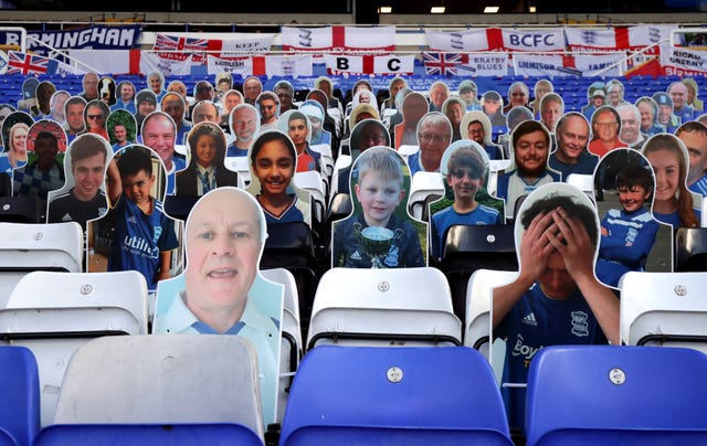Cardboard cut-outs replaced real supporters at matches played following the resumption of the 2019-20 season