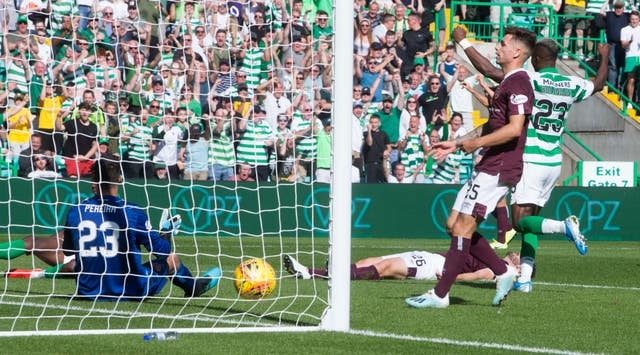 Bayo wrapped up Celtic's win with his second goal of the game at Parkhead 
