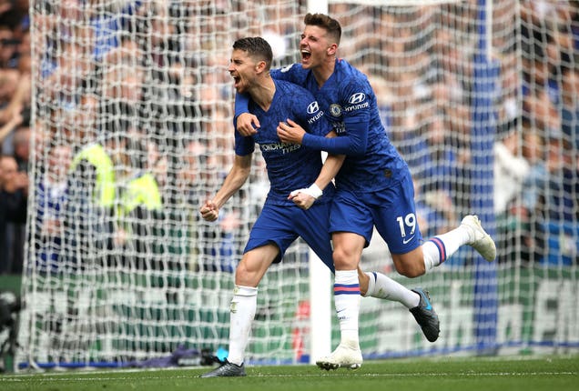 Jorginho, left, was on penalty duties for Chelsea