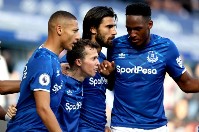 Bernard (second left) celebrates scoring the opener