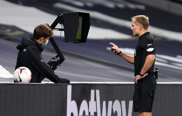 Graham Scott chose to allow Brighton's equaliser to stand after checking the pitchside monitor