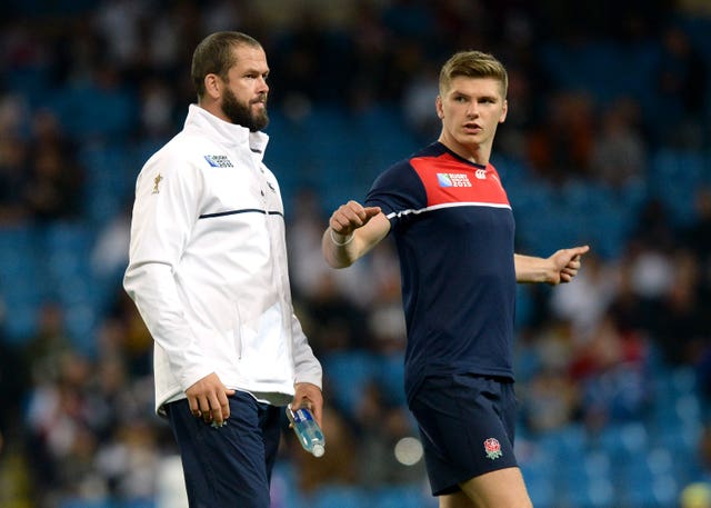Andy Farrell (left) and Owen Farrell (right) becomes rivals on Sunday week