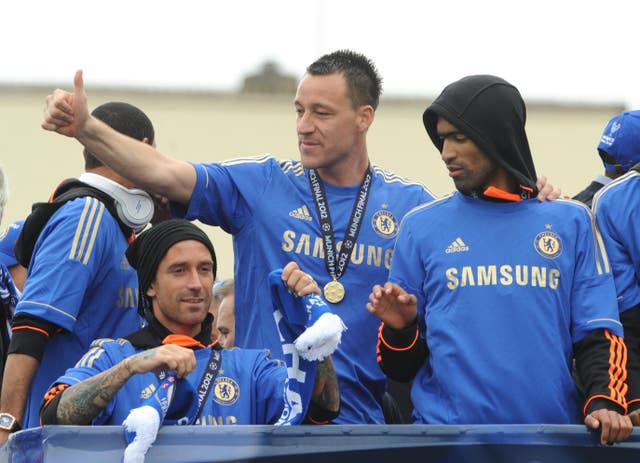 Chelsea captain John Terry, centre, missed the final in Munich due to suspension 