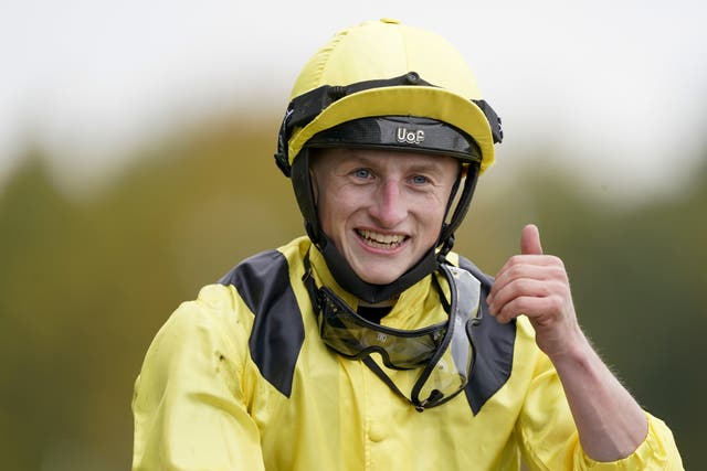 Thumbs up from Hollie Doyle's partner Tom Marquand after his win on Addeybb in the Qipco Champion Stakes at Ascot