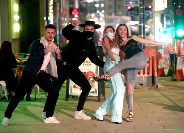 People out in Leeds city centre, ahead of a national lockdown for England from Thursday