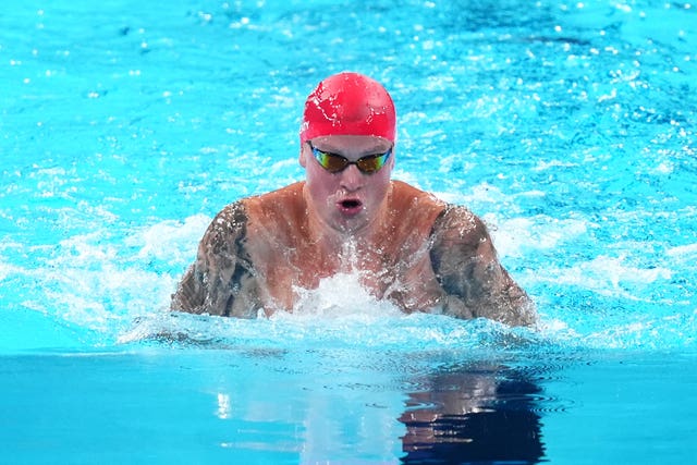 Adam Peaty swimming at the 2024 Olympics