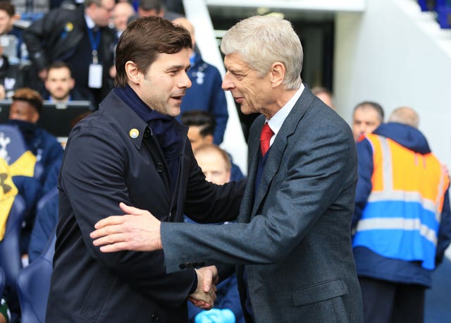 Mauricio Pochettino, left, thinks it will be 'difficult' to emulate Arsene Wenger