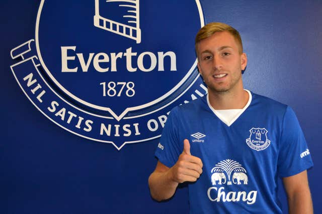 Gerard Deulofeu signing for Everton. (Everton FC/Handout Photo/PA)