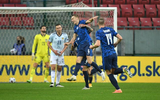 Scotland’s nine-match unbeaten run comes to end with defeat in Slovakia