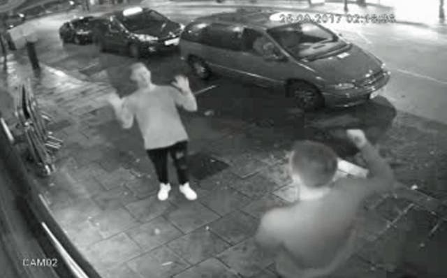 CCTV footage outside the nightclub