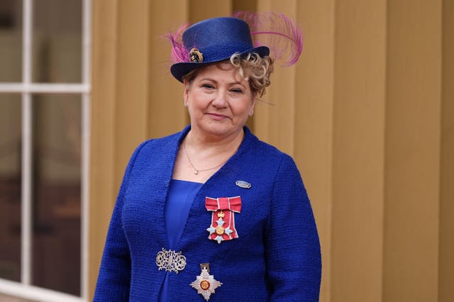 Dame Emily Thornberry after formally receiving her damehood at Buckingham Palace
