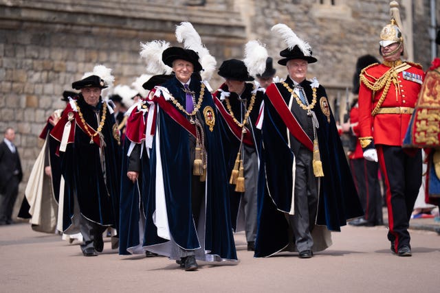 Members of the Order of the Garter at Windsor Castle