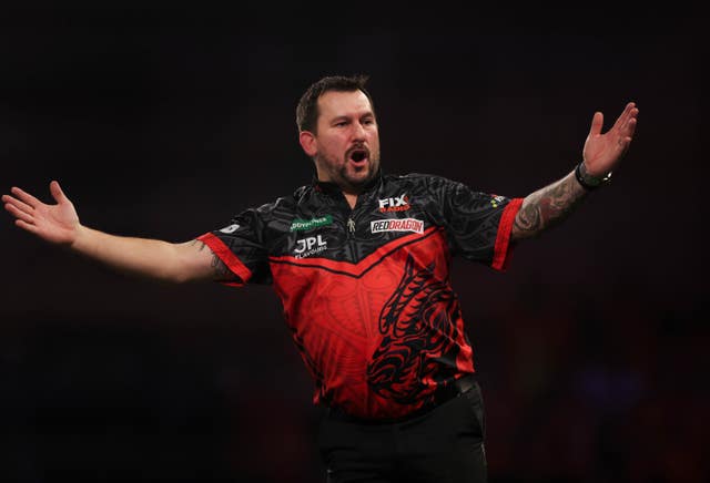Jonny Clayton in action at the 2025 PDC World Championship