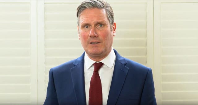 Sir Keir Starmer delivering his acceptance speech after winning the Labour leadership contest