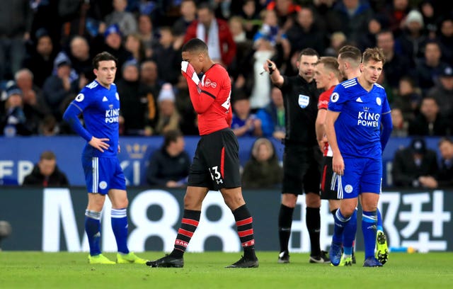 Yan Valery is sent off by referee Michael Oliver