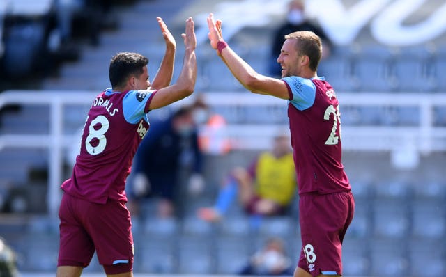 Tomas Soucek (right) had given West Ham the lead for the second time 