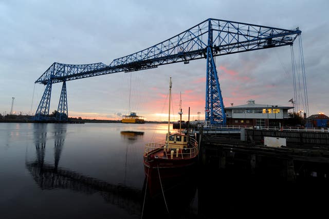 The Transporter bridge in Middlesbrough (Owen Humphreys/PA)