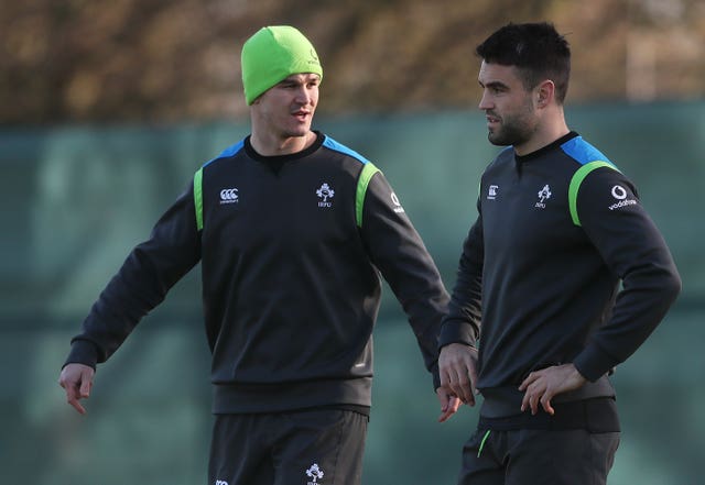 Ireland captain Johnny Sexton, left, and scrum-half Conor Murray are expected to be available against Italy later this month