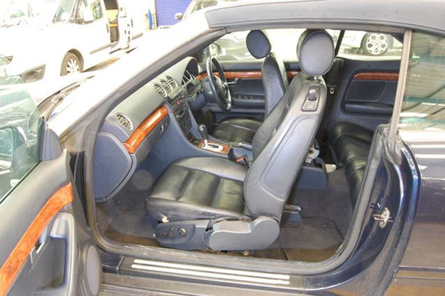 The Audi convertible car in which three-year-old Alfie Lamb is alleged to have been crushed