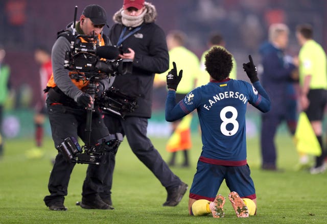 Anderson celebrates at full-time