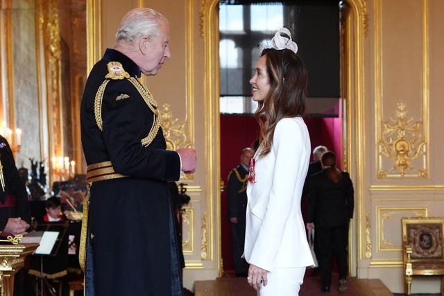 The King and Myleene Klass chatting