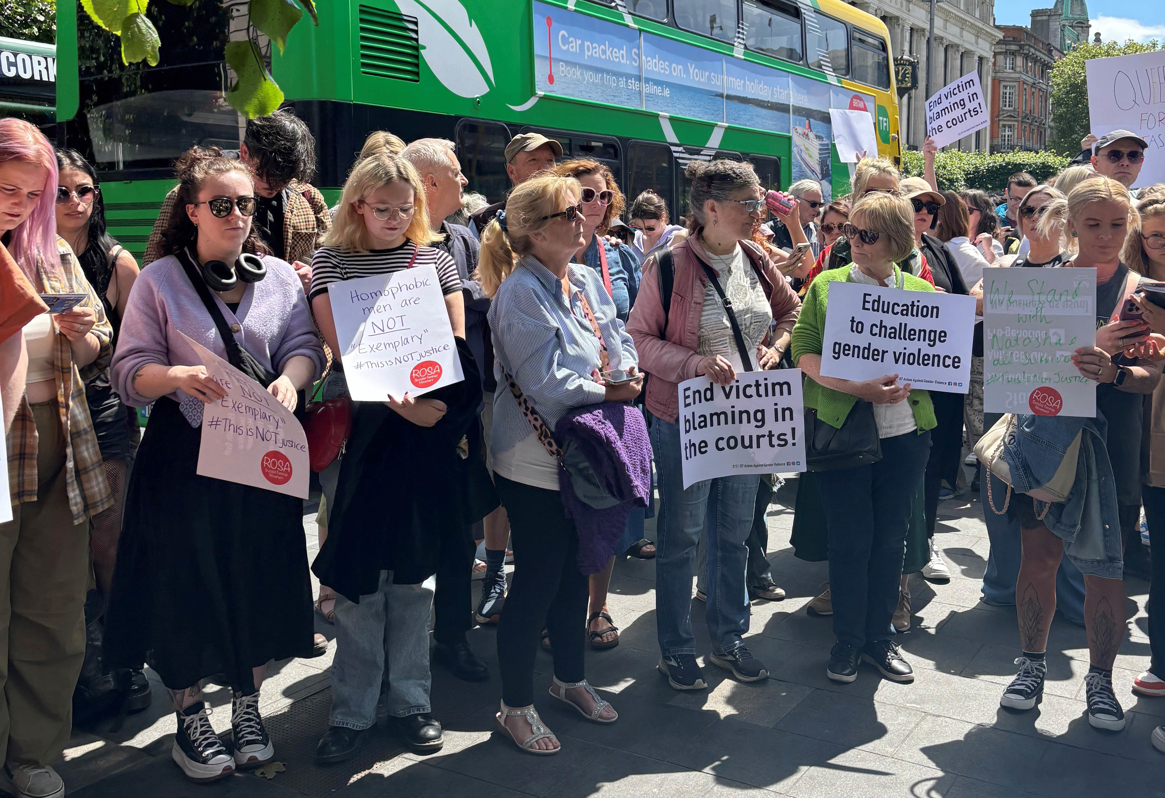 Protesters gather in Dublin in solidarity with Natasha O’Brien