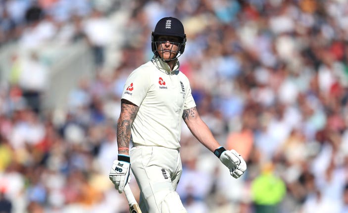 Ben Stokes walks off after being dismissed