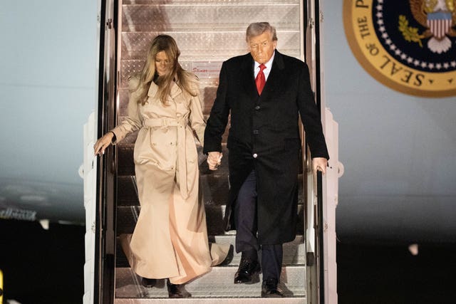 Melania and Donald Trump at Air Force One