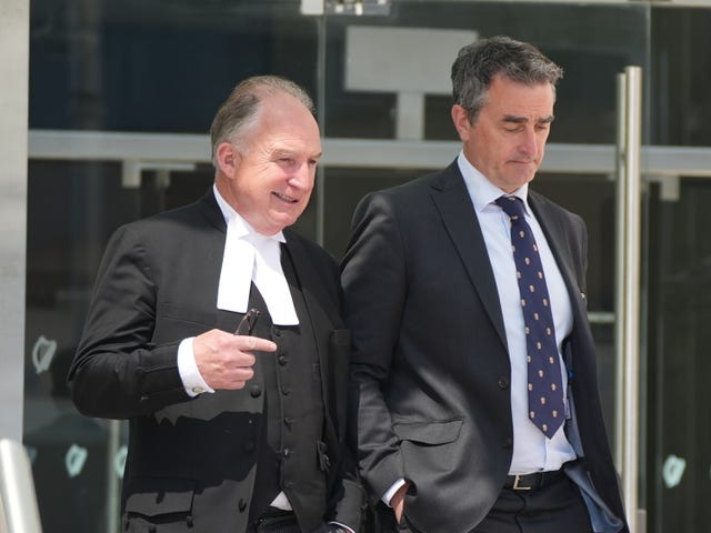 Senior council Brendan Grehan (left) and solicitor Eddie Burke outside Central Criminal Court in Dublin